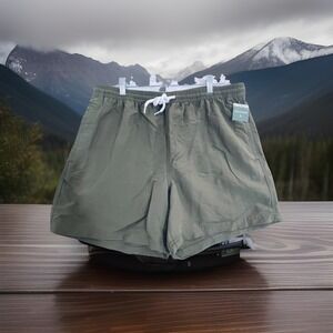 NWT RSQ Shorts Mens XL Green Nylon Swim Trunks Recycled Lined Drawstring